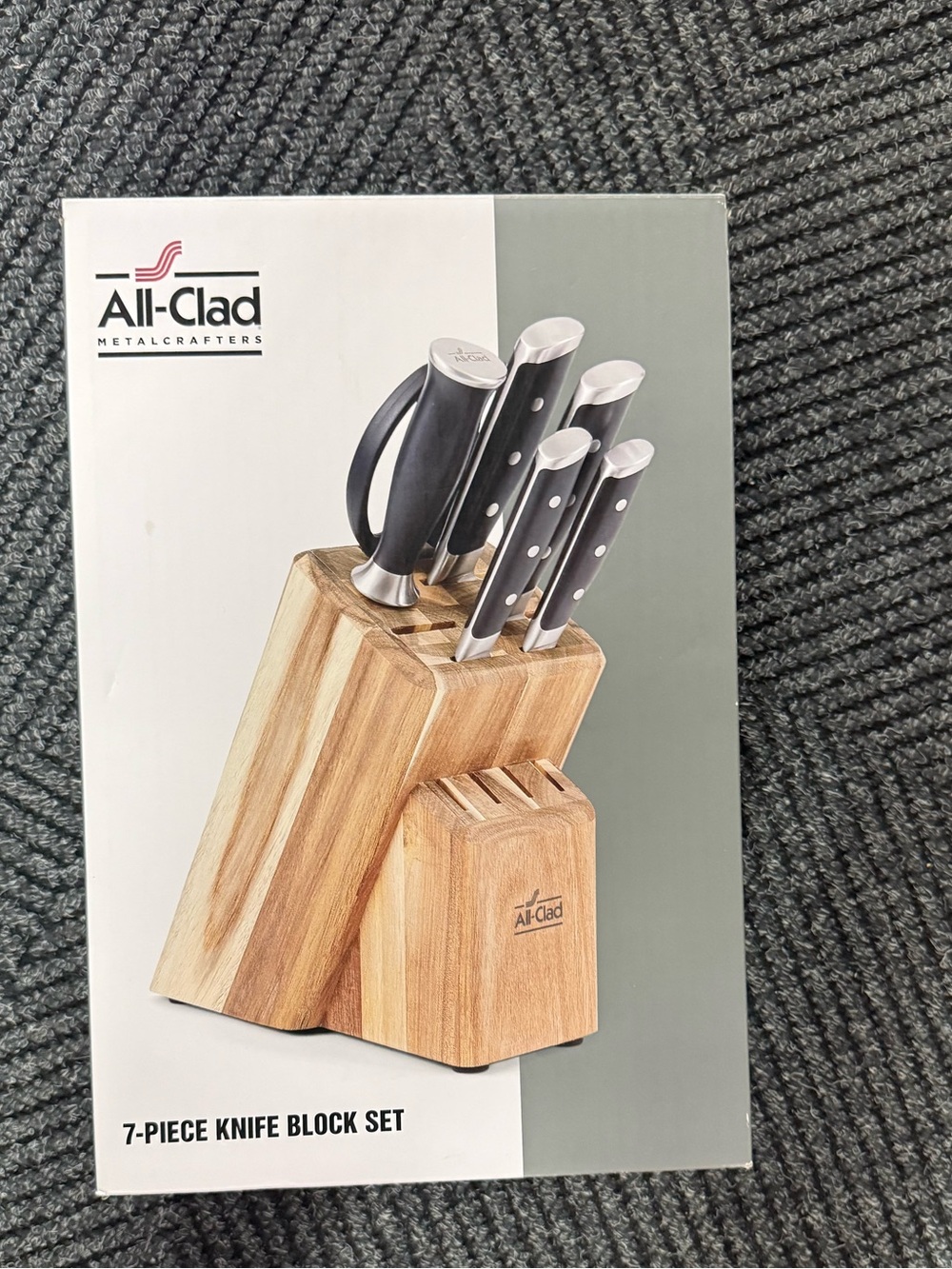 All-Clad 7-Piece Knife Block Set with Black Handles